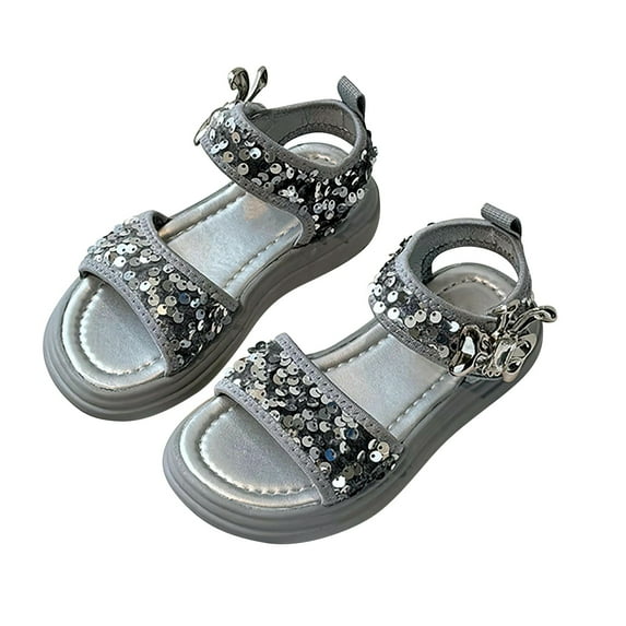 Otqutp Sandals for Big Girls Size 5 Girls Summer Soft Bottom Non Slip Sports Sequins Sandals Beach Shoes