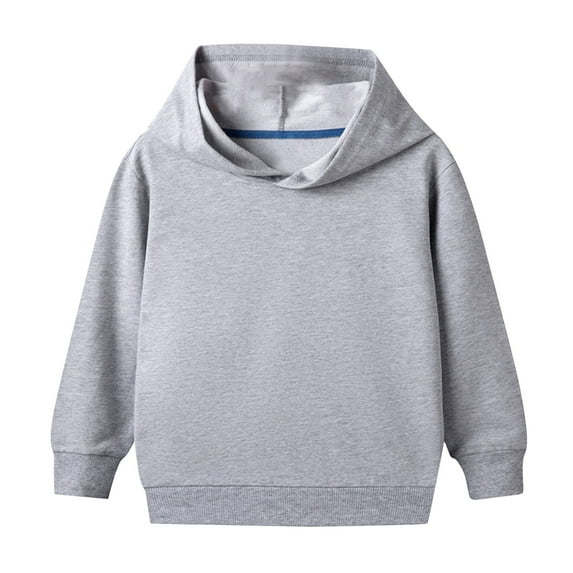 Otqutp Baby Casual Snowsuit Toddler/kids Boys/girls Spring/autumn Hooded Long Sleeve Solid Color Sweatshirt Daily School Sporty Wear(Grey,2-3 Years)