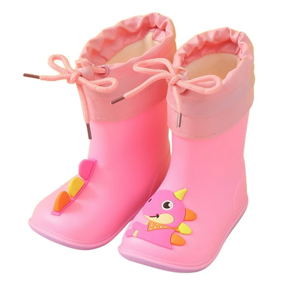 Otqutp Soft Bottom&nbsp;Boots for Baby Rain Boots Colorful Cute Animal Water-proof Plush Children Water Shoes EVA Soft Outdoor Kids Lightweight Rain Boots(G,2.5-3 Years)