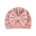 thumbnail image 1 of Otqutp Soft Hat for Toddler 0 to 3 Years Baby Boys Girls Stretch Solid Bow Breathable Hat Caps Headwear, 1 of 6