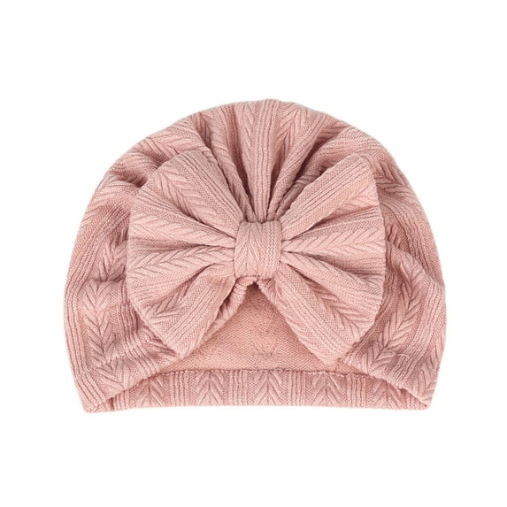 Otqutp Soft Hat for Toddler 0 to 3 Years Baby Boys Girls Stretch Solid Bow Breathable Hat Caps Headwear
