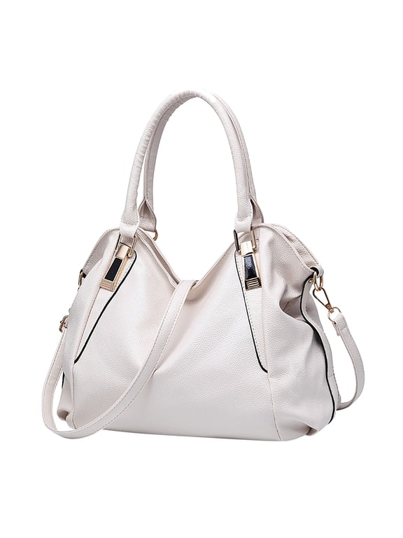 Soft Shoulder Bag Fashion Womens Handbags Ladies Purse Satchel Shoulder Bags Tote Leather Bag for Casual Traveling Hiking(White,One Size)