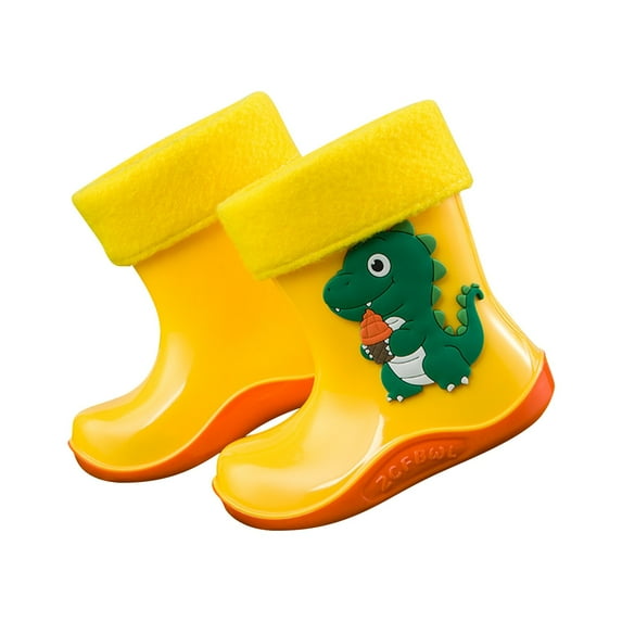 Otqutp Toddler Rain Boots for Boys Girls, Dinosaur Cute Fun Waterproof Non-Slip Bottom for Outdoor Play Kids Rain Shoes
