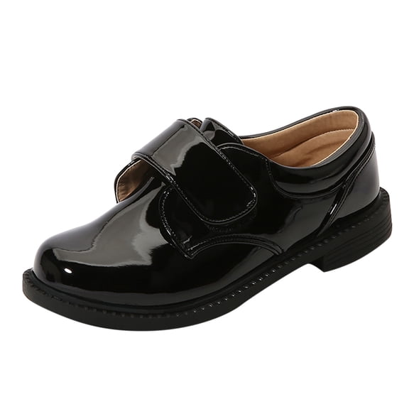 Otqutp Soft Sole Shoes for Fashion Summer and Autumn Boys Leather Shoes Boots Thick Soled Student Dress Shoes Performance Shoes Hook Loop Slip On Comfortable