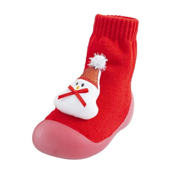 Otqutp Soft Sole Shoes for Toddler Christmas Baby Toddler Boys Girls Cartoon Ears Floor Socks Non Slip Baby Step Shoes Socks 0-4 Years