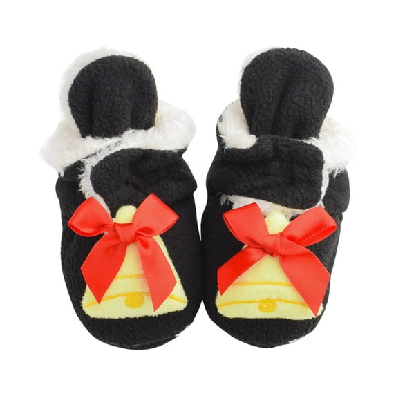 Otqutp Soft Sole Toddler Girls Dance Shoes Christmas Booties Soft Baby Santa Winter Warm Slippers Snow Boots Crib Shoes for 0 to 12 Months
