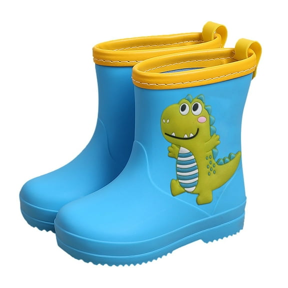 Otqutp Solid Color Shoes for Toddler Classic Children Rainboots PVC Rubber Water Shoes Water-proof Rain Boots Kids Baby Lightweight Shoes(Blue,9-9.5 Years)