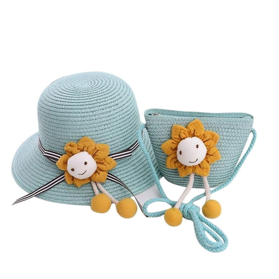 Otqutp Sports Caps for Children Kids Children Girls Cartoon Print Sunshade Hat Beach Sun Hat + Bag for 2 to 8 Years