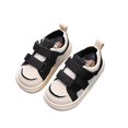 thumbnail image 1 of Otqutp Spring and Summer Children Walking Running Shoes Toddler Shoes Boys and Girls Floor Sports Flat Soles Light and Comfortable Solid Color Hook Loop(Black,7-8 Years), 1 of 1