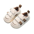 thumbnail image 1 of Otqutp Spring and Summer Children Walking Running Shoes Toddler Shoes Boys and Girls Floor Sports Flat Soles Light and Comfortable Solid Color Hook Loop(White,4-4.5 Years), 1 of 1