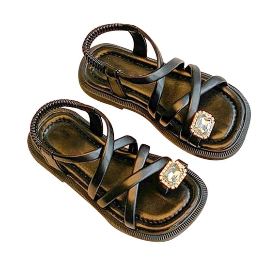 Otqutp Spring Summer Footwear for Toddler/Little Kid/Big Kid Girls Sandals Open Toe Cute Low Heels Dress Sandals Strappy Design Summer Shoes