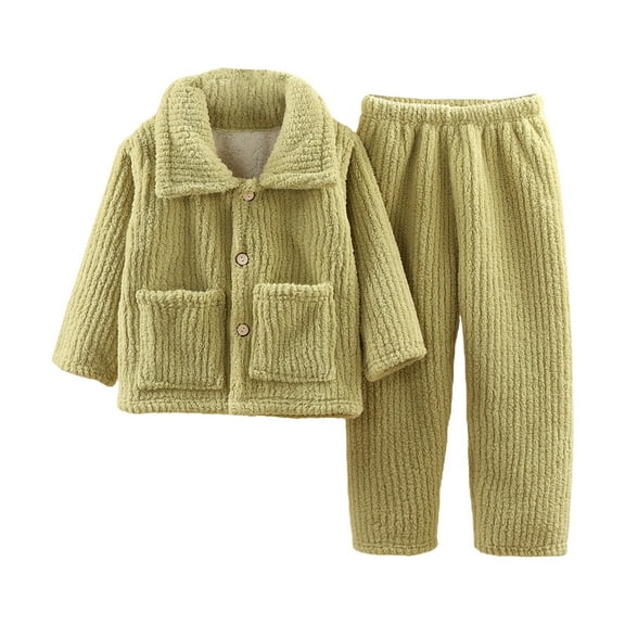 Otqutp Spring Toddler Outfits Set Toddler Girl Boy Long Sleeve Thick Flannel Top and Trousers Casual Loose Home Wear Set for 1 To 10 Years