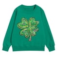 thumbnail image 1 of Otqutp St. Patricks Day Sweatshirt for Girls Long Sleeve Crewneck Irish Sweat Shirts Unisex Oversized Saint Patty's Pullover Tops, 1 of 6
