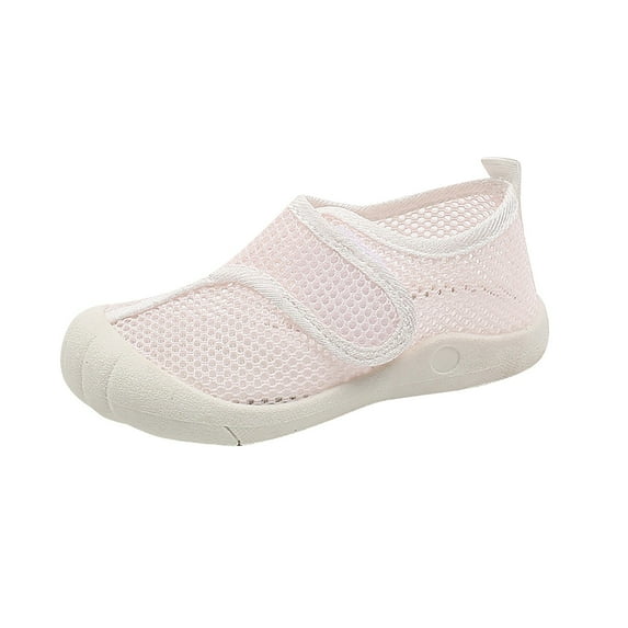 Otqutp Stripped Slides Summer New Hollowed Breathable Mesh Shoes Boys Baotou Anti Kick Sandals Girls Solid Color Beach Shoes