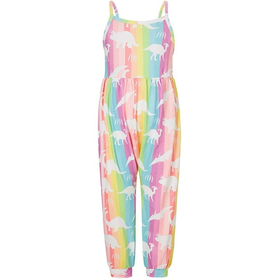 Otqutp Summer Bodysuit Clothes Toddler Girls Baby Kids Fashion Sleeveless Jumpsuit 1 Piece Floral Strap Romper Spring Summer Outfits(B-Multicolor,2-3 Years)