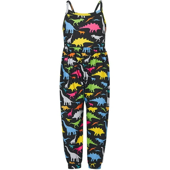 Otqutp Summer Bodysuit Clothes Toddler Girls Baby Kids Fashion Sleeveless Jumpsuit 1 Piece Floral Strap Romper Spring Summer Outfits(B-Navy,5-6 Years)