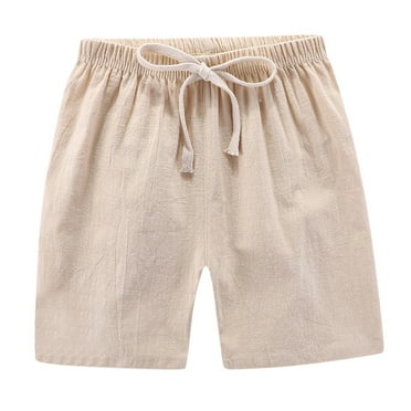 Otqutp Summer Children Kids Boy Girl Linen Casual Shorts Elastic Waist Pants Clothes