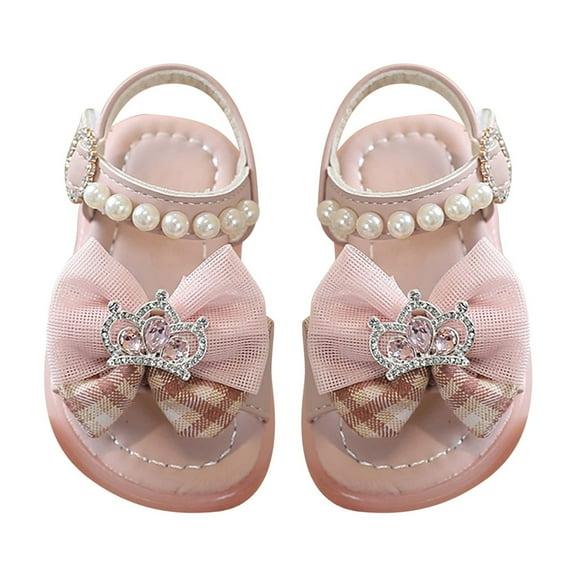 Otqutp Summer Footwear for Toddler Girls Girls Sandals Summer for Children Wearing Beach Shoes Pearl Soft Sole Breathable Shoes