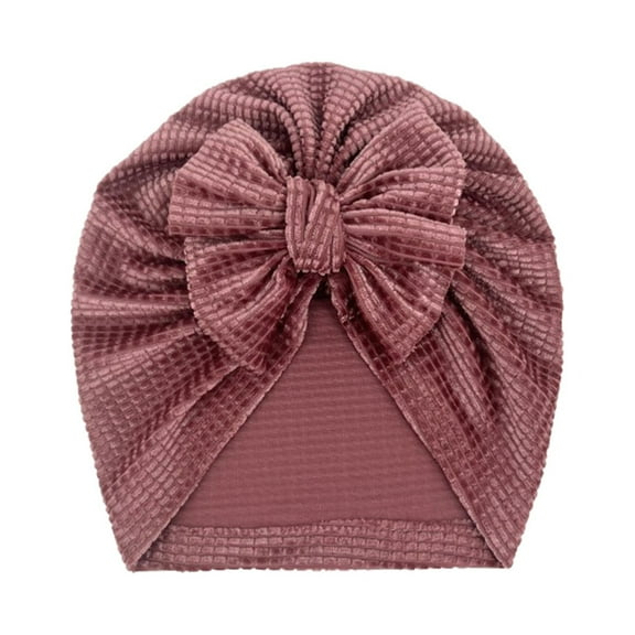 Otqutp Summer Hat for Toddler Baby Boys Girls Solid Cap 0 to 3Years Beanie Bowknot Elastics Turban Cute Bow Hat