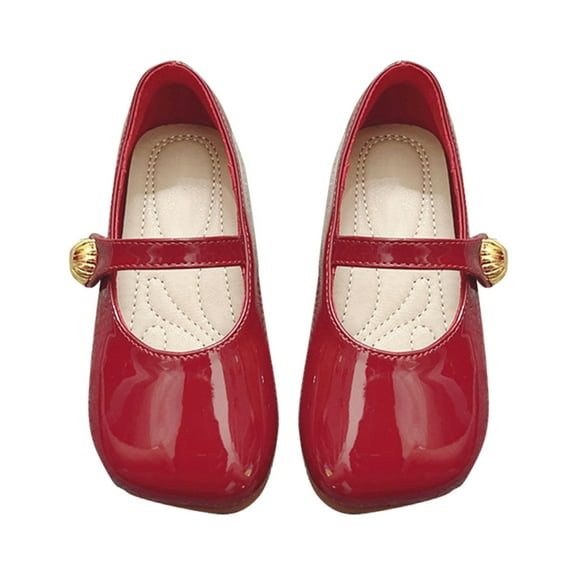 Otqutp Summer Shoes for Kids Girls PU Leather Shoes Spring/Autumn Solid Color Flat Bottomed Low Top Breathable Non Slip Casual Shoes Party Birthday School Shoes