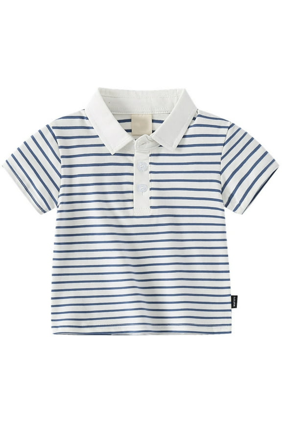 Summer Toddler Boys Short Sleeve Cute Letter Prints T Shirt Tops Spring Boys Short Sleeved Shirt Single Button Cardigan Children's Shirt Boy Shirts(2-White,3-4 Years)