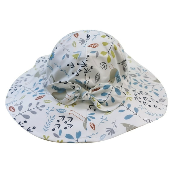 Otqutp Sun Cap for 2 to 6 Years Children Kids Baby Girls Boys Toddler Floral Prints Outdoor Adjustable Bucket Sun Beach Hat