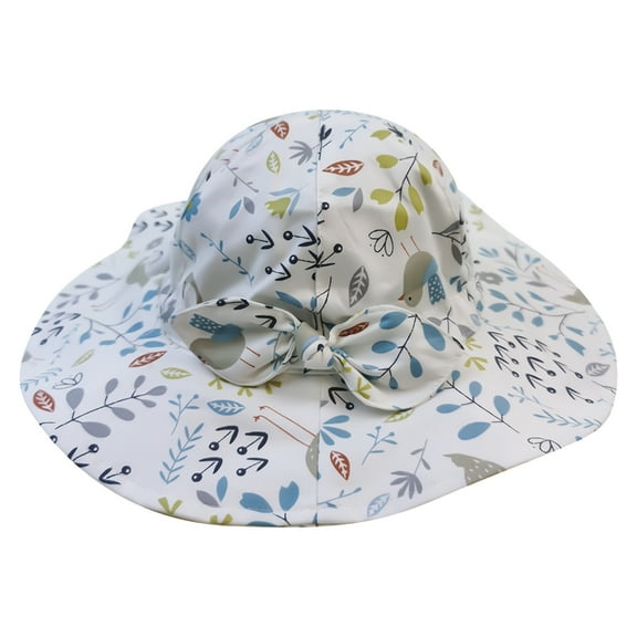 Otqutp Sun Cap for 2 to 6 Years Children Kids Baby Girls Boys Toddler Floral Prints Outdoor Adjustable Bucket Sun Beach Hat
