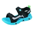 thumbnail image 1 of Otqutp Teen Boys Athletic Sports Sandals Adjustable Straps Hiking Beach Sandals for Boys Open-Toe Shoes with Rubber-Soled, 1 of 6