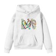 thumbnail image 1 of Otqutp Teen Boys Girls Fall Winter LOVE Letter Print Throw Rope Hooded Padded Pocket Sweater Casual Girls Long Sleeve Shirts Pullover Tops(White-1,7-8 Years), 1 of 3