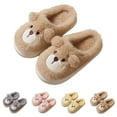 thumbnail image 1 of Otqutp Teen Boys Girls Plush Slippers Cute Bear Animals Fleece Lined Slipper Soft Comfort Winter Warm Non Slip House Shoes, 1 of 6