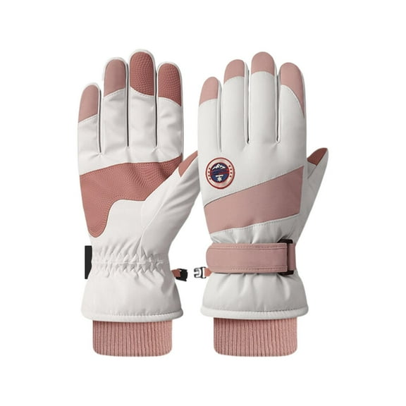 Otqutp Teen Girls Breathable Mittens Winter Skiing Warm Gloves for Women and Men Outdoor Cycling Non Slip Thickened Female Couple Screen Lamb(Pink,XL)