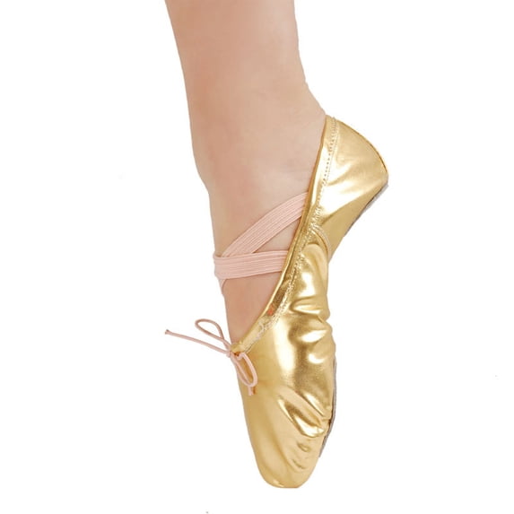 Otqutp Teen Girls Split Sole Ballet Shoes Soft Sole Yoga Party Slippers for Kids Sequin Practice Dance Shoes for Performance