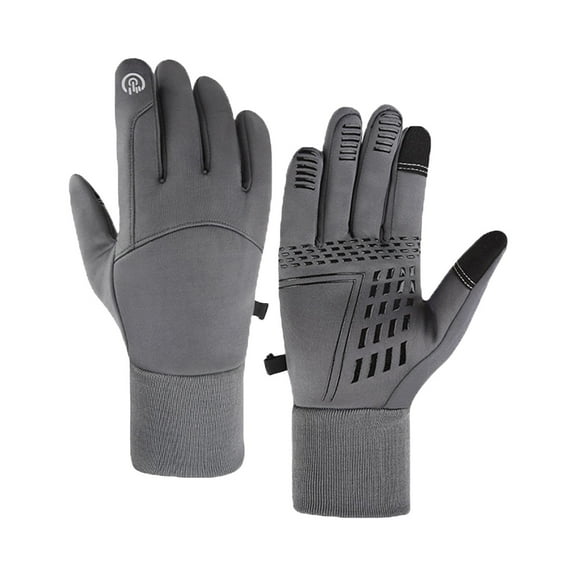 Otqutp Teen Girls Warm Gloves for Men Women Hiking Winter Gloves Anti Slip Touchscreen Gloves Windproof and Water Running Gloves Thermal Gloves Cold Weather Cycling Gloves(Grey,L)