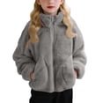 thumbnail image 1 of Otqutp Teens Girls Fleece Jacket Trendy Sherpa Furry Jackets Mock Neck Zip Up Fall Winter Cozy Warm Fuzzy Coat with Pockets, 1 of 3