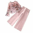 thumbnail image 1 of Otqutp Thanksgiving Kids Clothing Sets Girls' Set Autumn Spring Children's Clothing Printed Long Sleeved Top and Pants Children's Clothing 8 to 12 Years, 1 of 8