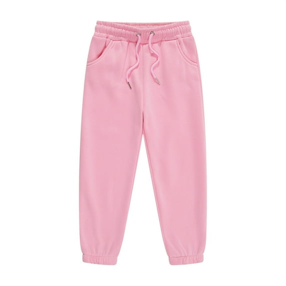 Otqutp Toddler Active Trousers Stretch School Boys and Girls Pants for 1 To 7 Years Old Wear Large Pp Pants Thin Cotton Leggings with Pocket(Pink-B,6-7 Years)
