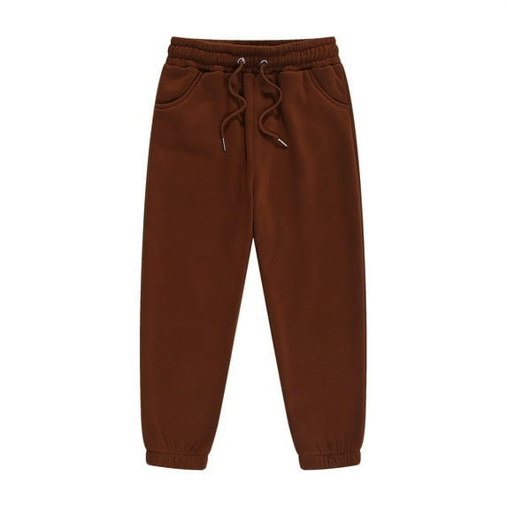 Otqutp Toddler Active Trousers Stretch School Boys and Girls Pants for 1 To 7 Years Old Wear Large Pp Pants Thin Cotton Leggings with Pocket(Coffee-B,18-24 Months)