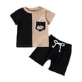 thumbnail image 1 of Otqutp Toddler Baby Boy First Birthday Outfit Short Sleeve Shirt Elastic Waist Shorts Sets Cute Summer Birthday Clothes 2Pcs for 0 To 4 Years(Black,2-3 Years), 1 of 6