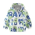 thumbnail image 1 of Otqutp Toddler Baby Boys Girls Hooded Windbreaker Lightweight Dinosaur Print Coat Long Sleeve Windproof Outwear Jacket, 1 of 4