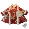 thumbnail image 1 of Otqutp Toddler Baby Girls Chinese New Year Outfit Furry 𝗙aux Fu𝗿 Trim Plush Embroidery Dress Kids Cute Traditional Clothes, 1 of 4
