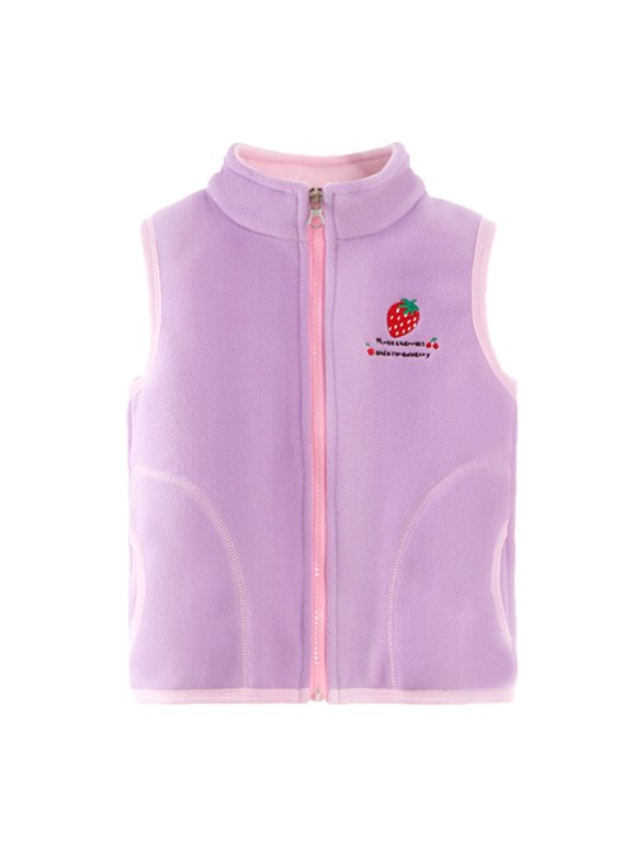 Kids Lightweight Tops Toddler Babys Girls Boys Cartoon Car Warm Thick Spring Winter Sleeveless Vest Clothes Coat with Pocket