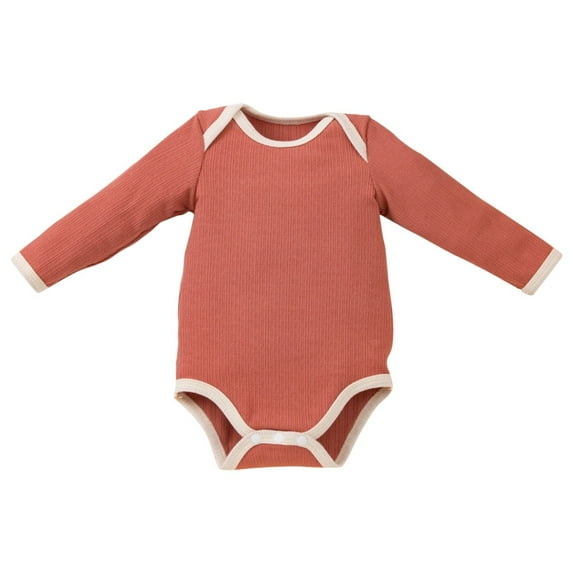 Otqutp Toddler Beach Clothing Baby Girls Romper Long Sleeve Round Neck Solid Color Outside Bodysuit Romper Jumpsuit Clothes