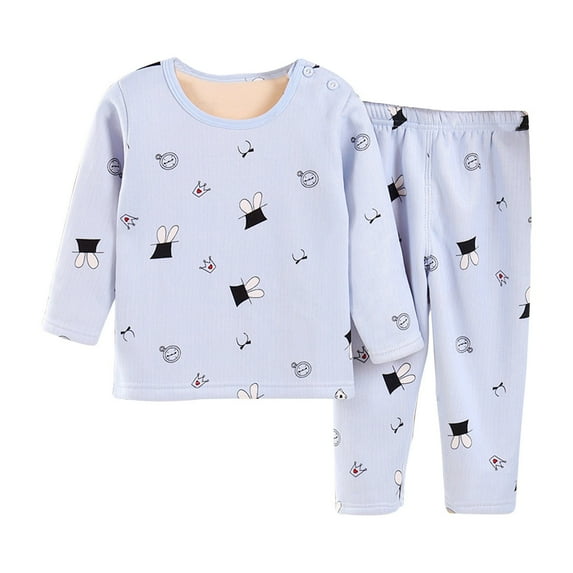 Otqutp Toddler Birthday Clothes Set Toddler Girl Boy Cartoon Print Top Pants Casual Loose Home Wear Set for 0 To 7 Years 2-Piece Sleepwear Clothes Sets
