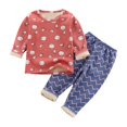 thumbnail image 1 of Otqutp Toddler Birthday Clothes Set Toddler Girl Boy Cartoon Print Top Pants Casual Loose Home Wear Set for 0 To 7 Years 2-Piece Sleepwear Clothes Sets, 1 of 3