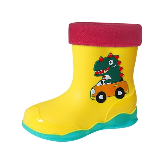 Otqutp Toddler Birthday Shoes Little/big Kids Boys and Girls Rain Boots Dinosaur Kids Water Shoes Outdoor Anti Slip Dinosaur Rain Shoes
