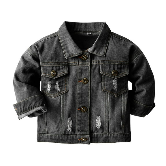 Otqutp Toddler Blouse Pocket Top Coat Button Denim Down Baby Kids Jacket Jacket Jeans Toddler Boys Girls Coat Jacket for 0 to 7 Years