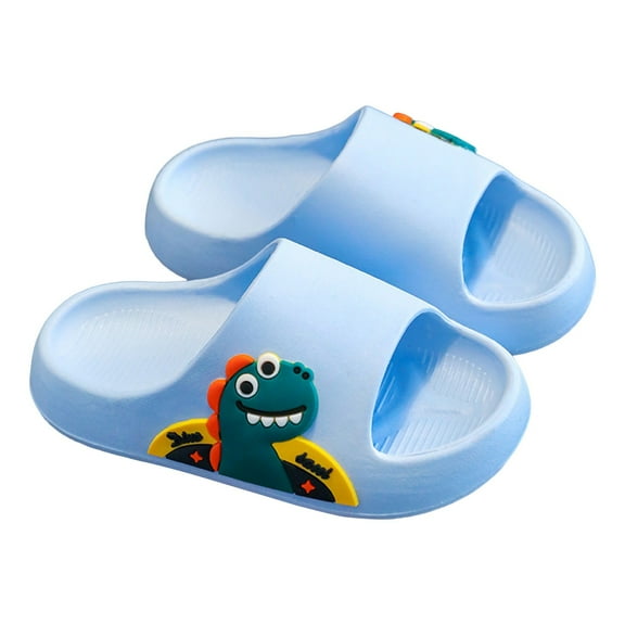 Otqutp Toddler Boys Dinosaur Graphic Slides Sandals Foam Soft Non Slip Beach Pool Shower Shoes Kids Baby Summer Water Sandals