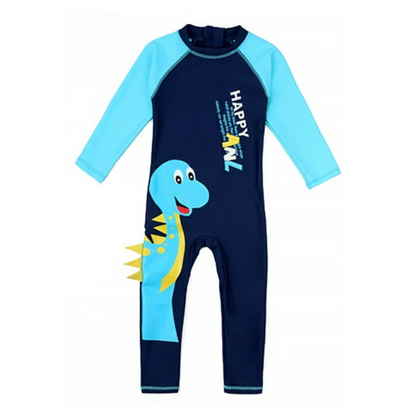 Otqutp Toddler Boys Dinosaur Swimsuit Long Sleeve One Piece Swimming 𝐂ostume Rash Guard Kids Cute Bathing Suit Zipper Quick-Dry Sun Protection Beach Swimwear