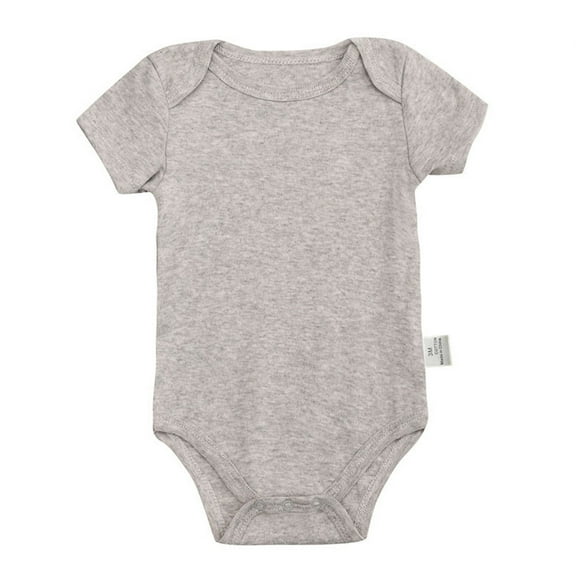 Otqutp Toddler Boys Girls Cute Short Sleeve Cute Shorts Rompers Tights with Pockets for 0 To 24 Months Breathable Crewneck Bodysuit (b-Grey,18-24 Months)