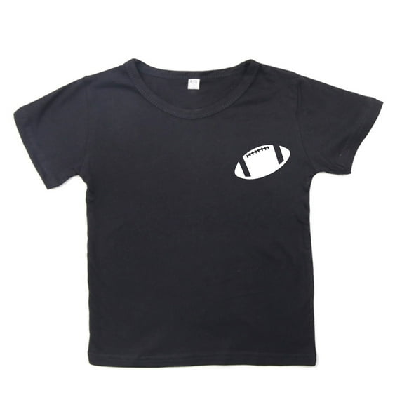 Otqutp Toddler Boys Girls Pullover Blouse Kick Off Footbal Letter Printed Rugby European and American Children's Round Neck T Shirt Casual Short Sleeved Tops